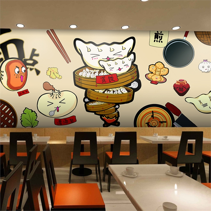 Food Snacks Background - Özel 3D El Boyaması Karikatür Yemek