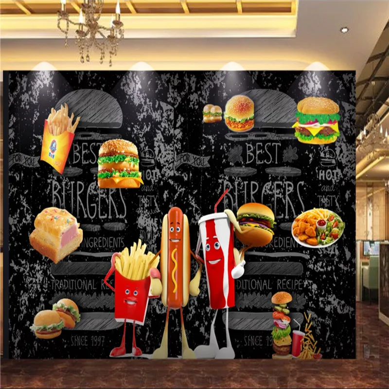 Food Snacks Background - Özel Hamburger Hot Dog Ekmek Kızartması