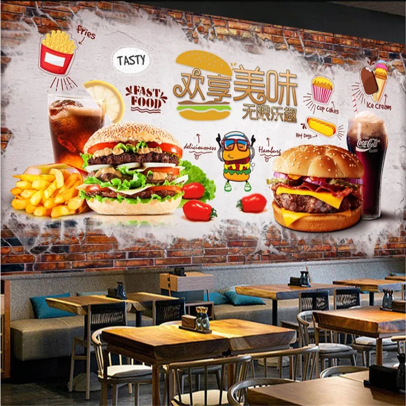 Food Snacks Background - Özelleştirilmiş Metin Burger Patates Kızartması Kola