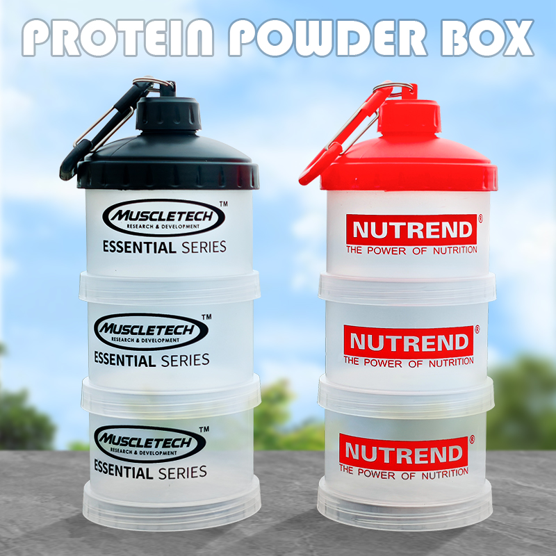 Food Protein Snacks - 3 katmanlı Taşınabilir Protein Tozu Kutusu