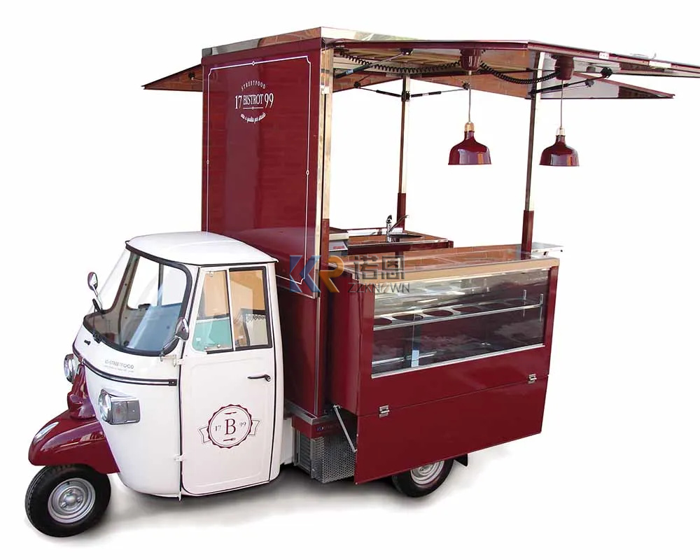 Food Truck With Snacks - Çok Fonksiyonlu Kahve Arabaları Yiyecek Römorku