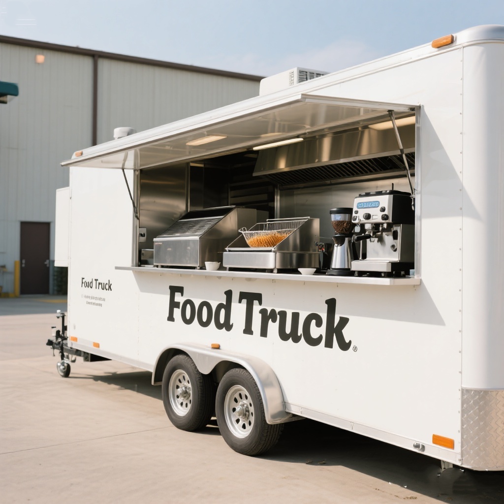 Food Truck With Snacks - Tam Mutfak Ekipmanlı Mobil Yiyecek Kamyonu,