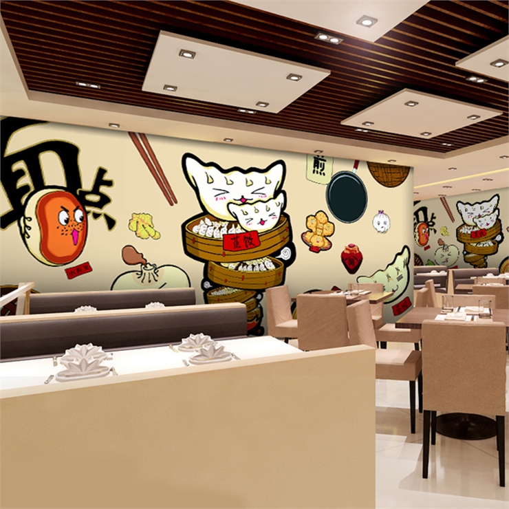 Özel 3D El Boyaması Karikatür  - Food Snacks Background incelemesi ve fiyatı