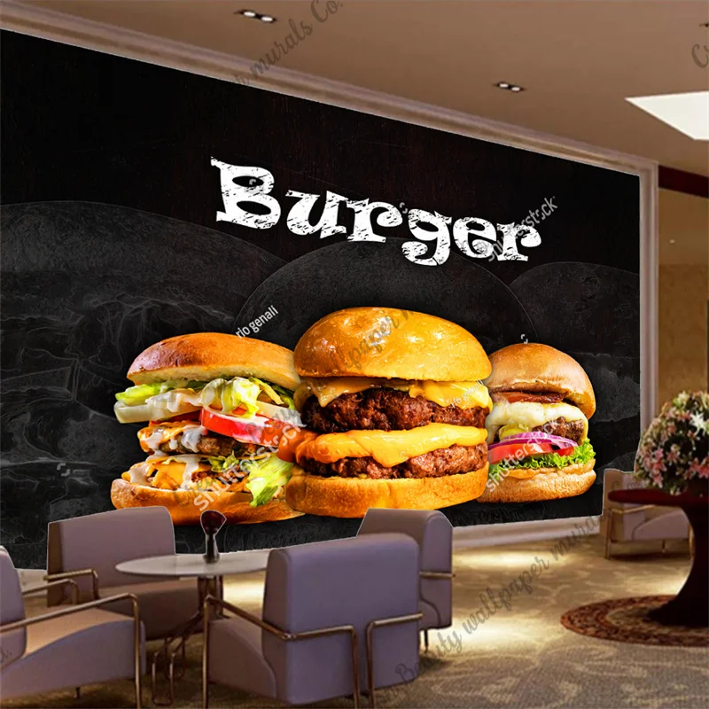 Özel Burger fotoğraf duvar kağ - Food Snacks Background incelemesi ve fiyatı