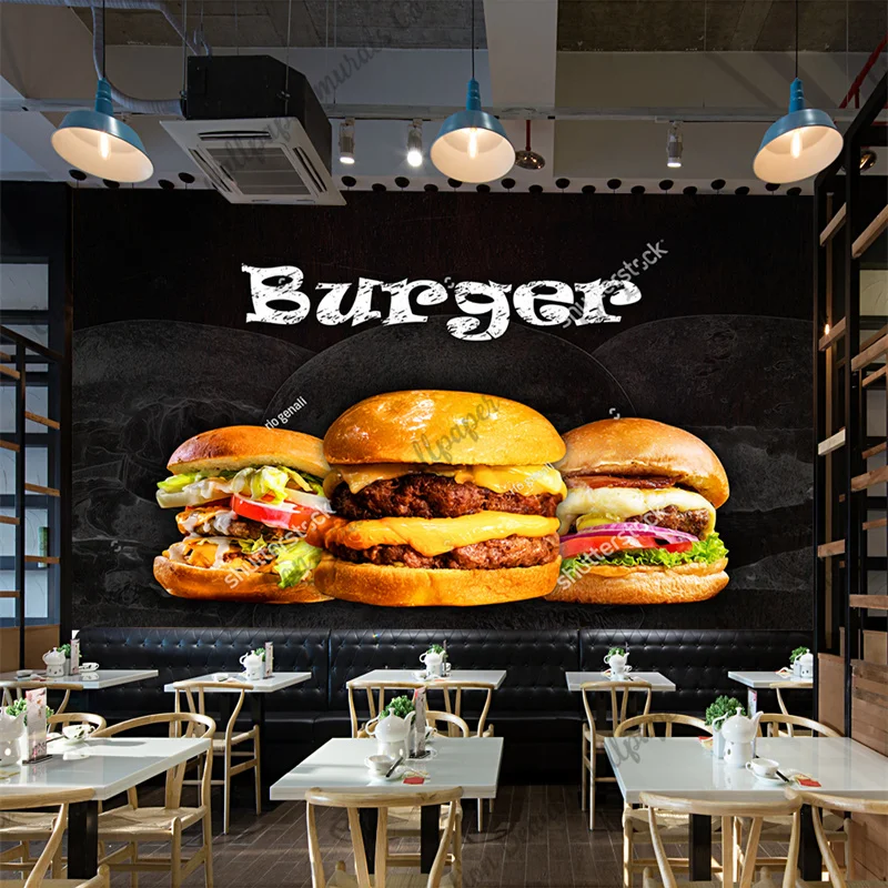 Özel Burger fotoğraf duvar kağ - Food Snacks Background incelemesi ve fiyatı