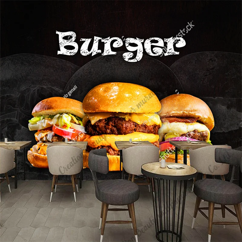 Özel Burger fotoğraf duvar kağ - Food Snacks Background incelemesi ve fiyatı