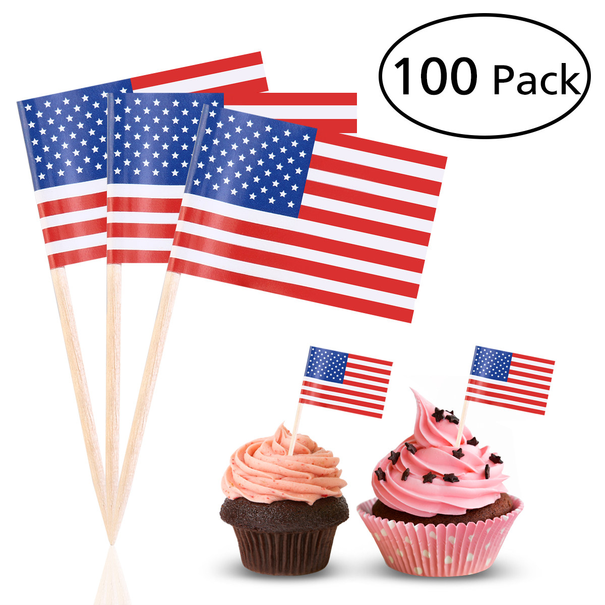 100 Adet Amerikan Bayrağı Çubu - Food Snacks For Party incelemesi ve fiyatı
