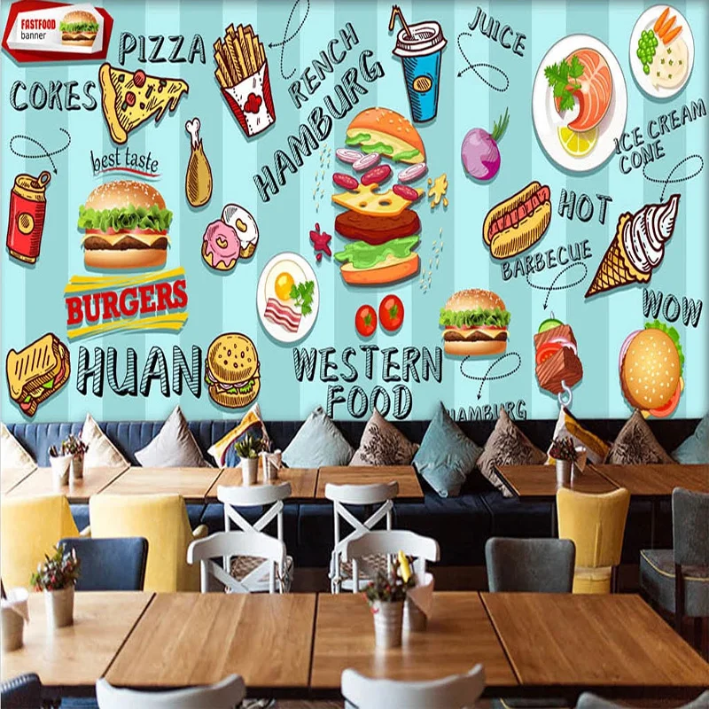 Özel 3D Duvar Kağıdı El-boyalı - Food Snacks Background incelemesi ve fiyatı