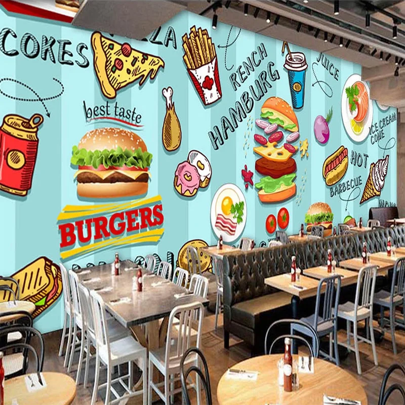 Özel 3D Duvar Kağıdı El-boyalı - Food Snacks Background incelemesi ve fiyatı