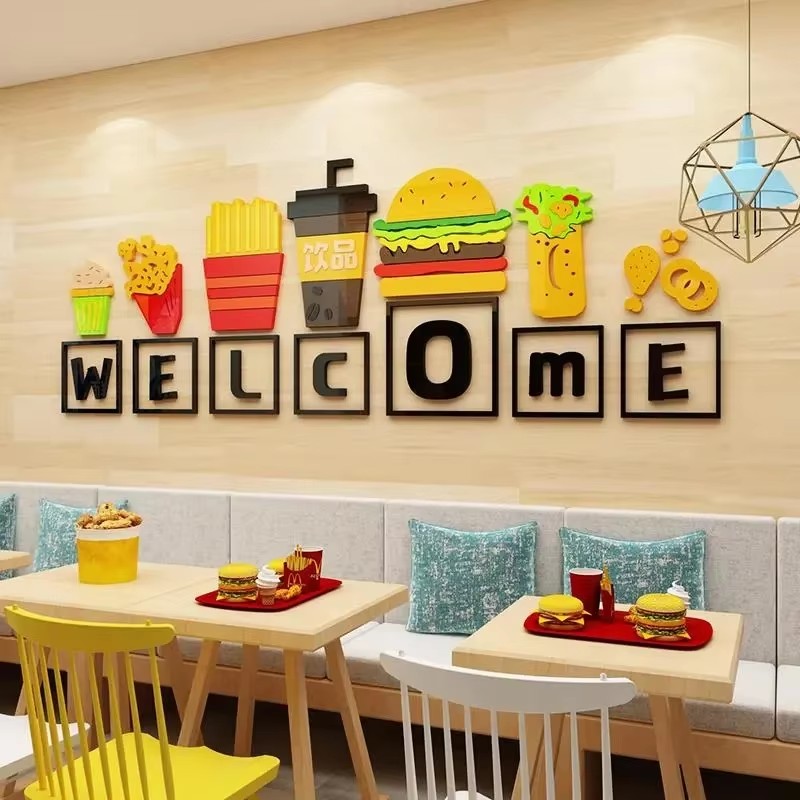 Yiyecek Temalı Duvar Çıkartmal - Food Snacks Background incelemesi ve fiyatı