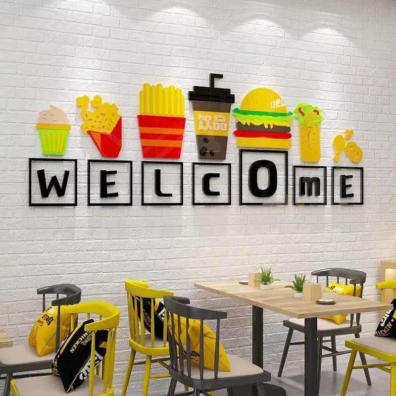 Yiyecek Temalı Duvar Çıkartmal - Food Snacks Background incelemesi ve fiyatı