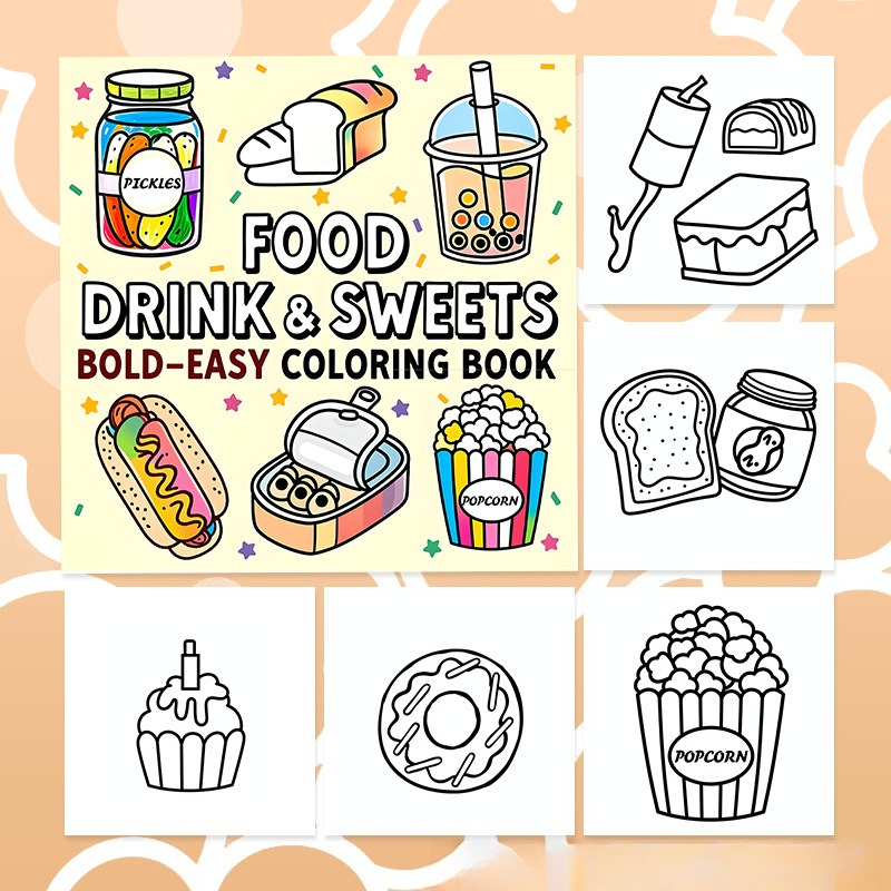 Yiyecekler, İçecekler ve Tatlı - Food And Snacks Coloring Book incelemesi ve fiyatı